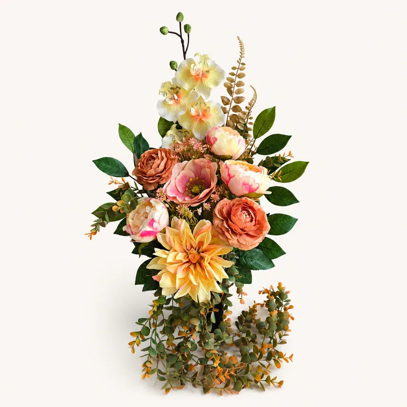 Sztuczne kwiaty na cmentarz – bukiet 52 cm do dekoracji nagrobka
